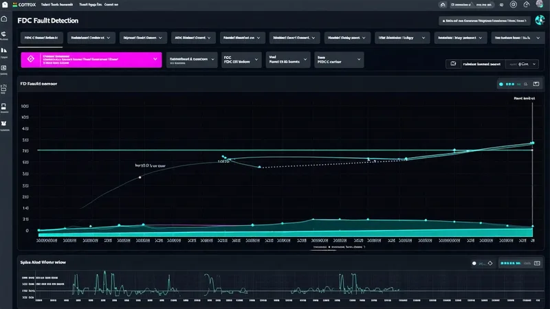 FDC fault detection dashboard showing excursion spike and 12-minute response timeline