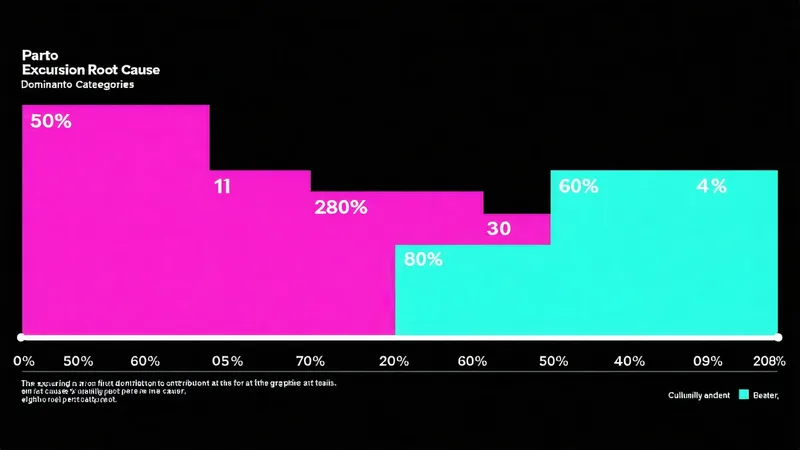 Pareto chart with cumulative line showing root cause reduction from commonality analysis