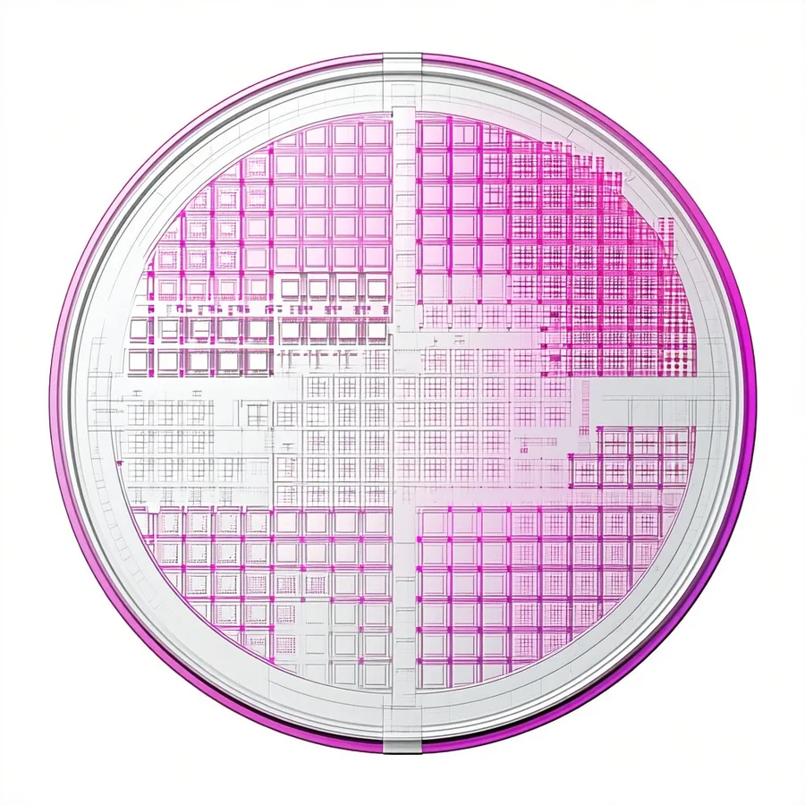 Wafer map output showing edge-ring defect pattern with systematic classification label and confidence score